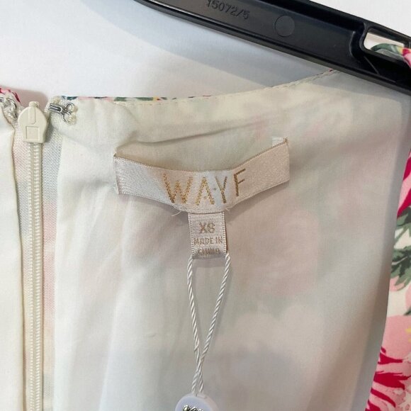 Wayf Women Beatrix Puff Sleeve Floral Midi Maxi Dress Red XS Side Slit Lined NWT - Picture 5 of 11